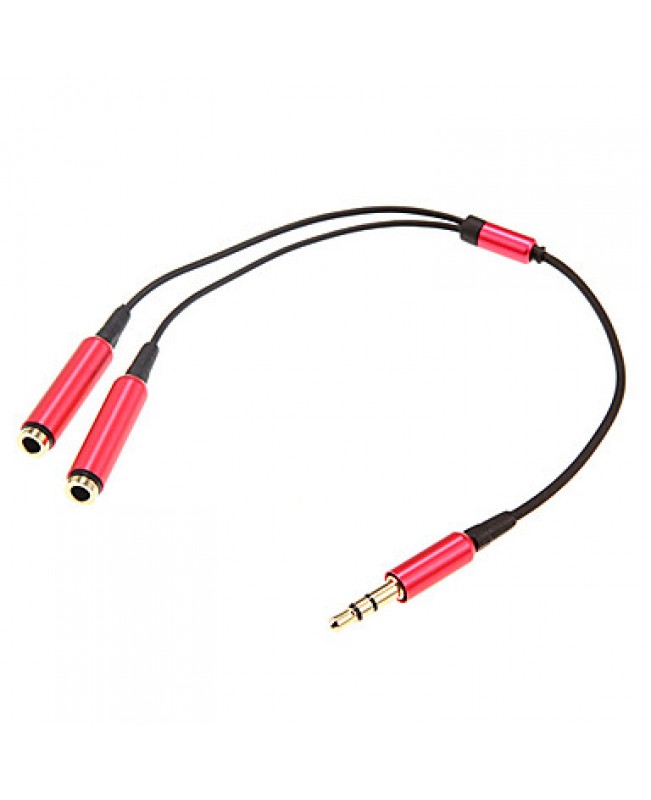 0.2m 0.656FT One Audio 3.5mm Male to Two Audio 3.5mm Female Earphone Cable