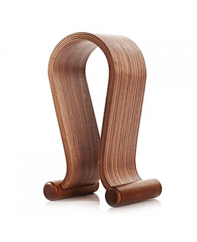 Creative Wood Frame Earphone Headset Headphone Wooden Display Rack U-shaped Bracket